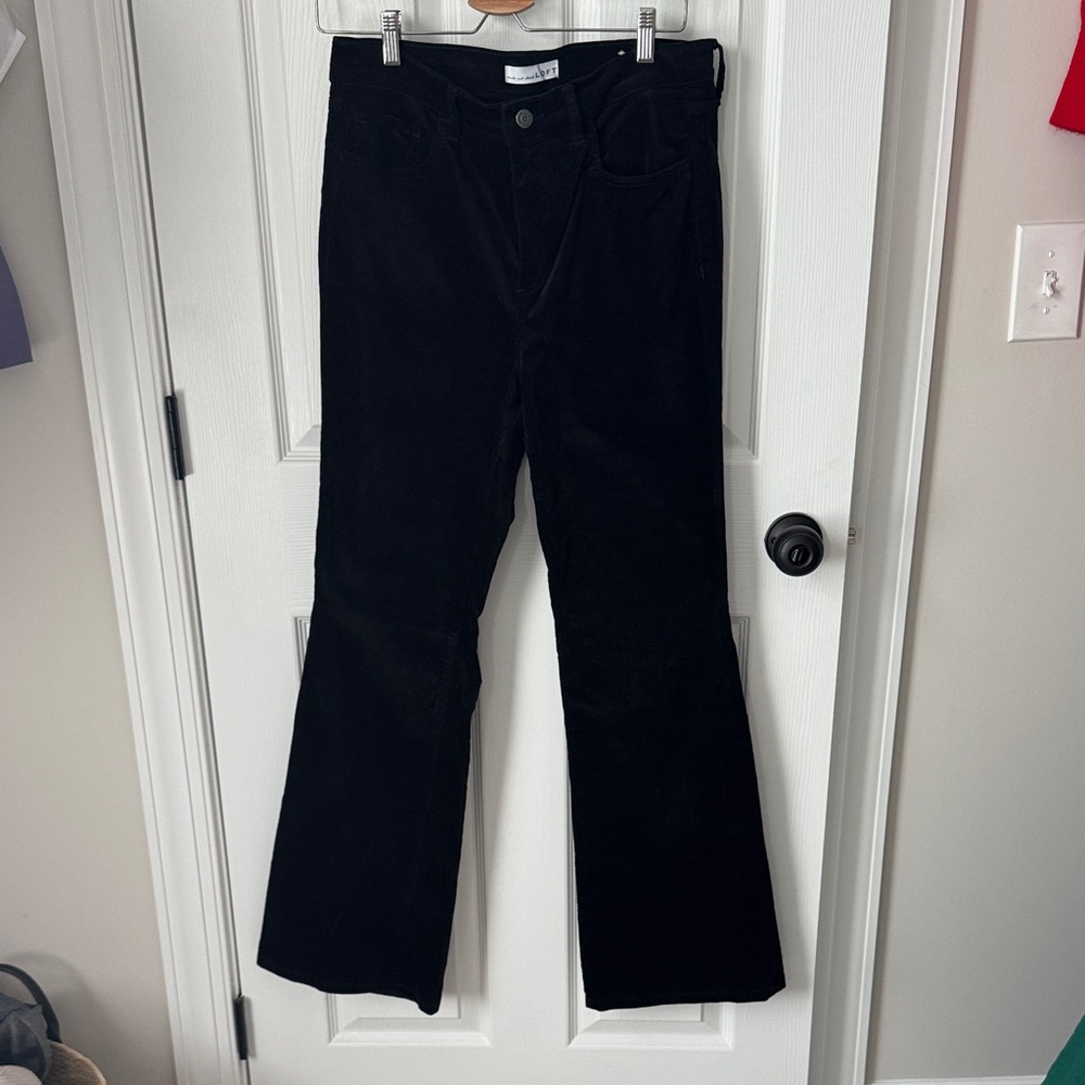 LOFT velvet high rise Black Flared Pants